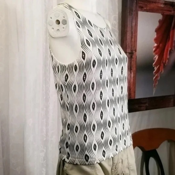 Mod 60s Abstract Pattern Stretch Tank - Picture 2 of 7